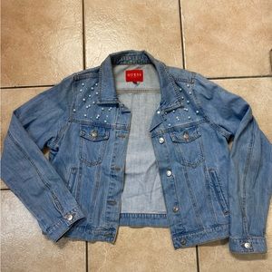 Pearl and sparkle GUESS denim jacket